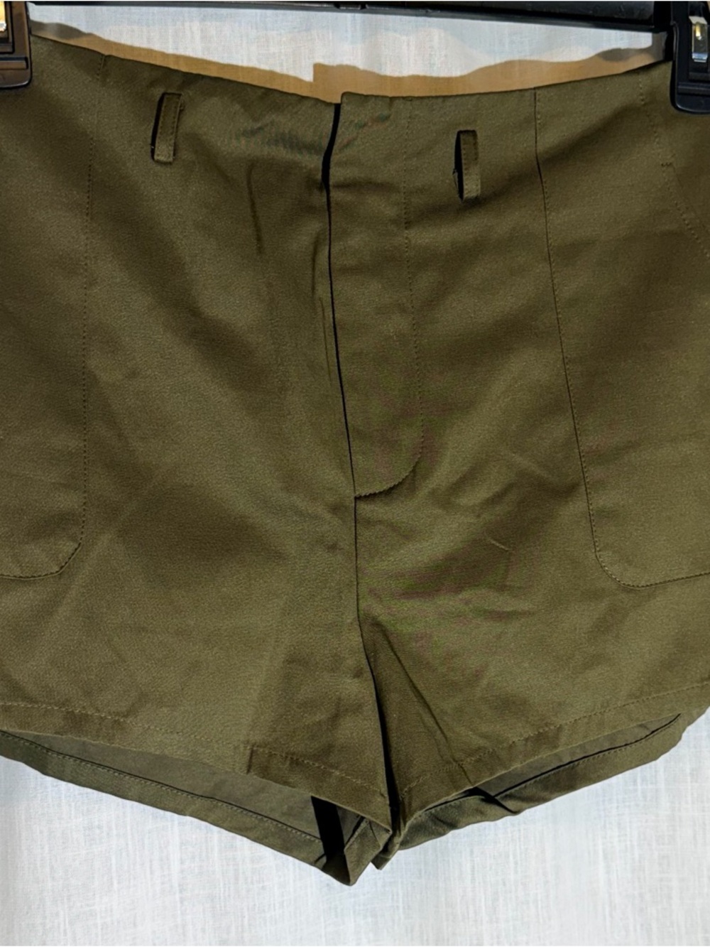 Fashion Nova Olive Green High-Rise Bermuda Shorts - Picture 2 of 8